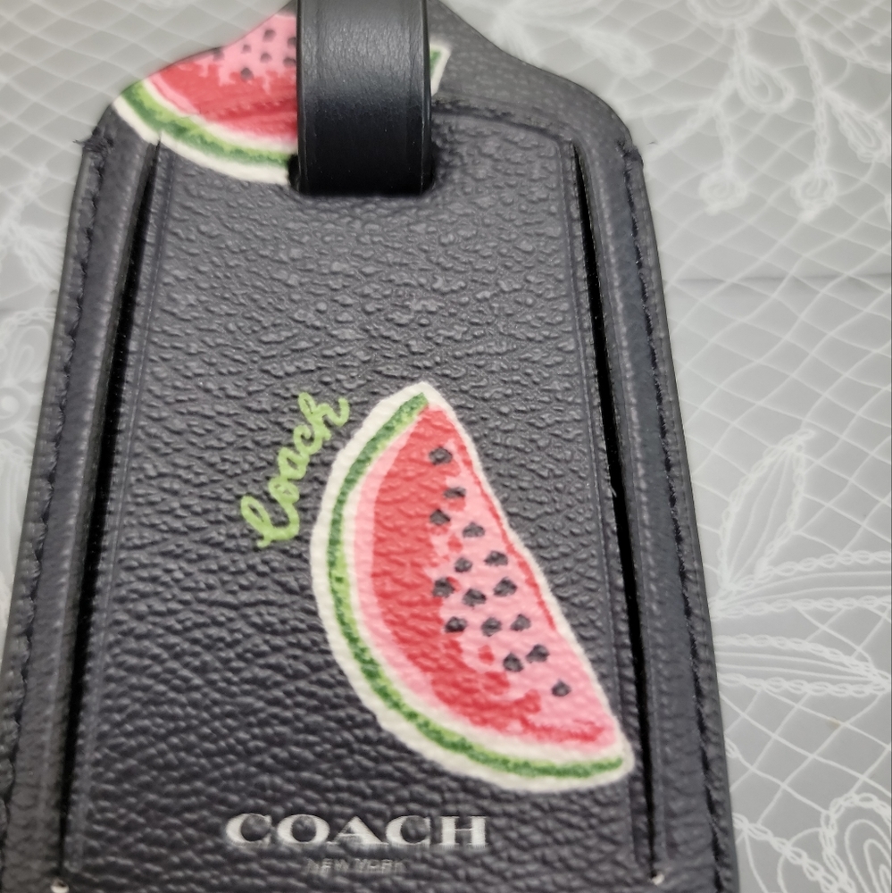 Coach Luggage Tag With Watermelon Print New